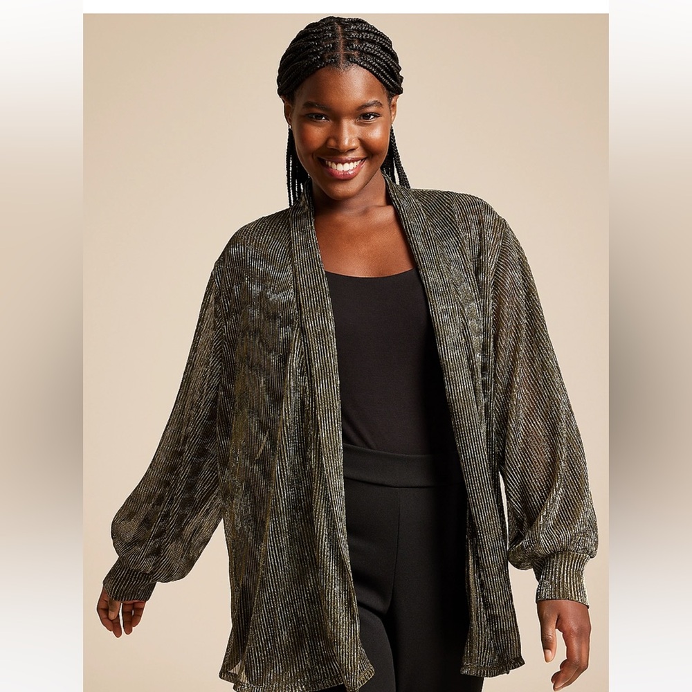Black/Gold Metallic Cardigan L/XL. NWT